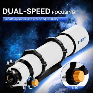 SV48P 102mm Achromatic Telescope Refractor with 2.5" RAP Dual-Speed Focusing & Dovetail Mounting Plate for Astronomical Observation