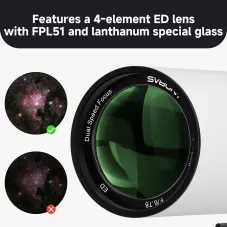 SVBONY SV503 70mm Upgraded f/6.78 Quadruplet 2-Element ED Flatfield Refractor Telescope for cameras APS-C Sensors