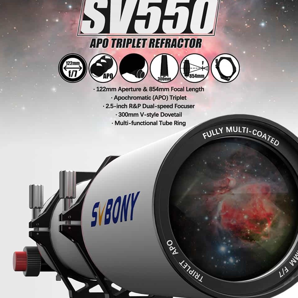 APO Refractor Telescope for Deep-Sky Photography SV550 122 | Svbony