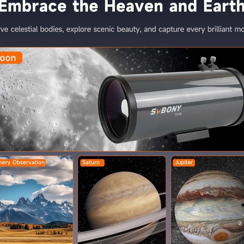 MK90 90mm Portable Maksutov Cassegrain Telescope – Great for Bird Watching, Long Range Viewing and Lunar Planetary Observations