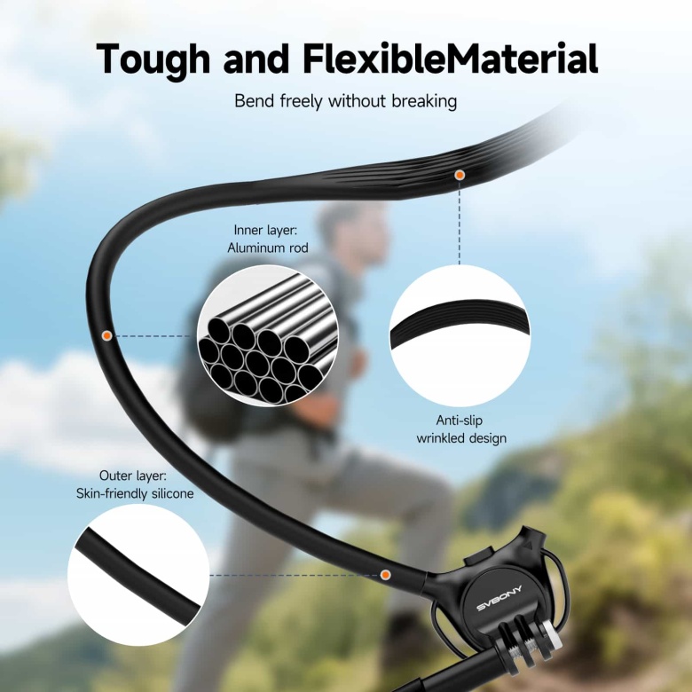 SVBONY Sports Camera Neck Mount POV Holder for Vlog Live Streaming