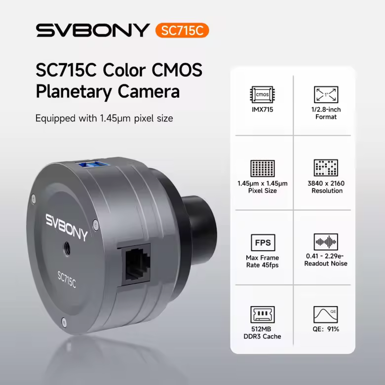 Svbony SC715C Color Planetary Camera SONY IMX715 CMOS Sensor USB 3.0