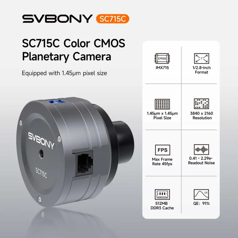 Svbony SC715C Color Planetary Camera SONY IMX715 CMOS Sensor USB 3.0