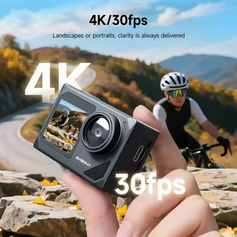 SVbony SVGO2 Action Camera 4K 30fps IPX8 Waterproof Diving Vlog