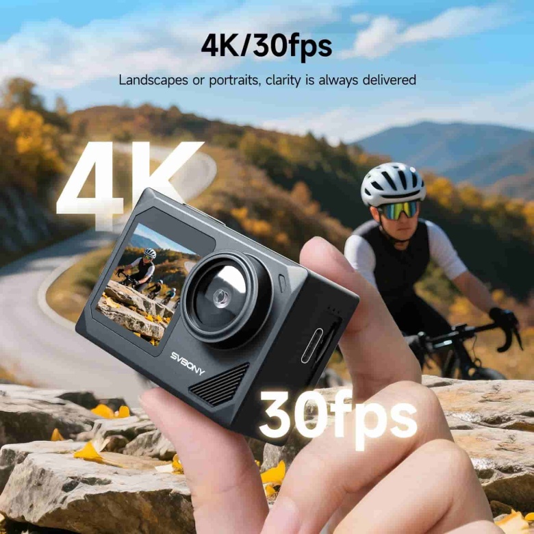 SVbony SVGO2 Action Camera 4K 30fps IPX8 Waterproof Diving Vlog