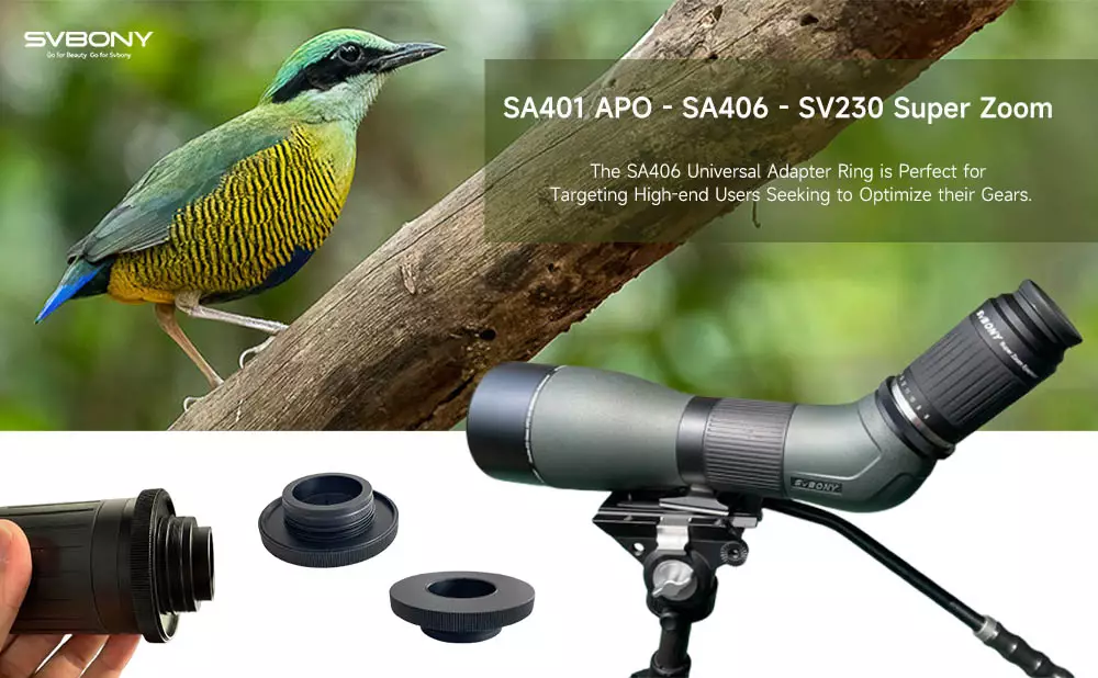 Upgrade Your SVBONY SA401 APO Birding Scope with a Universal Adapter Ring for Stellar Views!