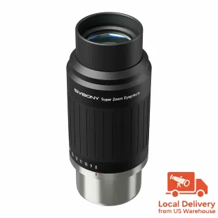 SV230 Super Zoom Aspheric Eyepiece Clickstop Parfocal Design 8-20mm 57°- 72° AFOV for Astronomical Observation with 1¼" / 2" Nosepieces