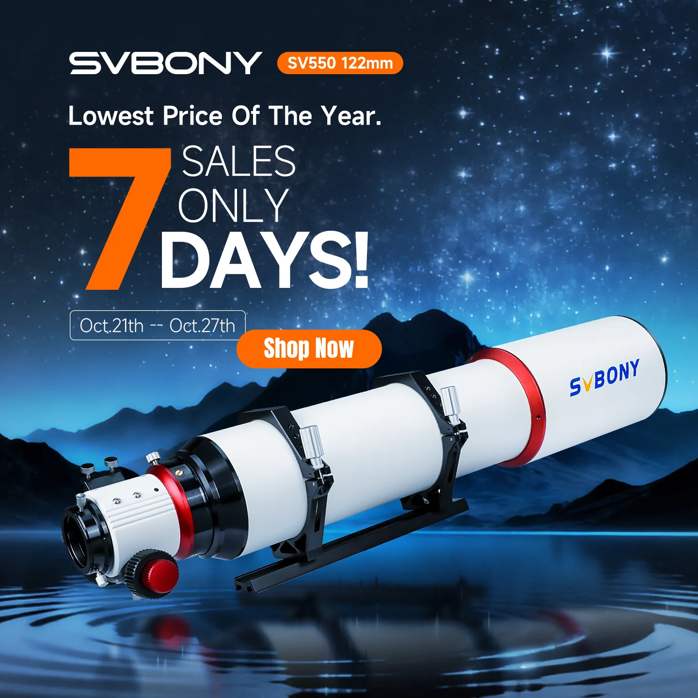 SV550 APO Refractor Telescope Apochromatic Triplet 122mm F7 Telescope
