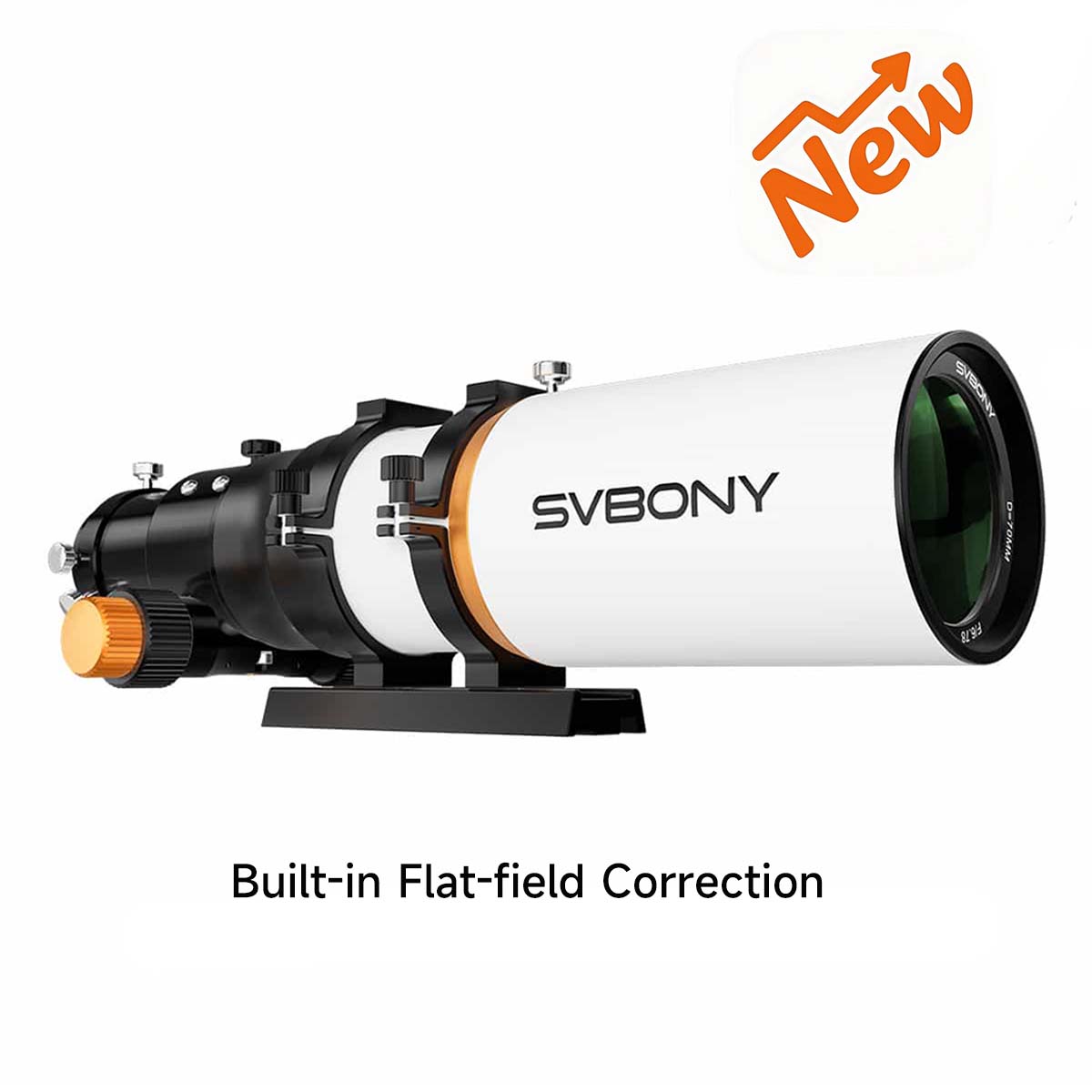 Built-in flat-field ed refractor