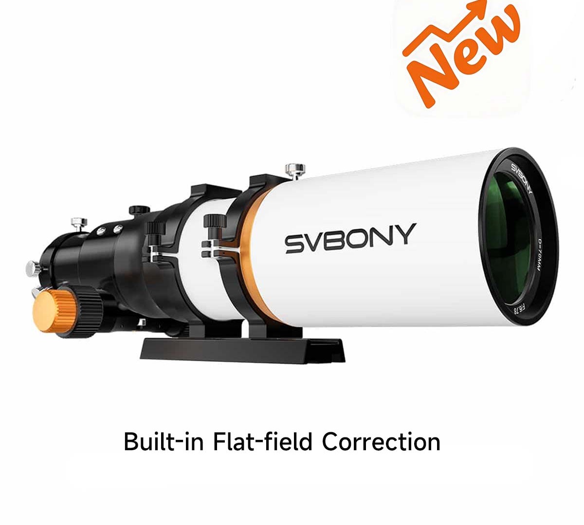 Built-in flat-field ed refractor