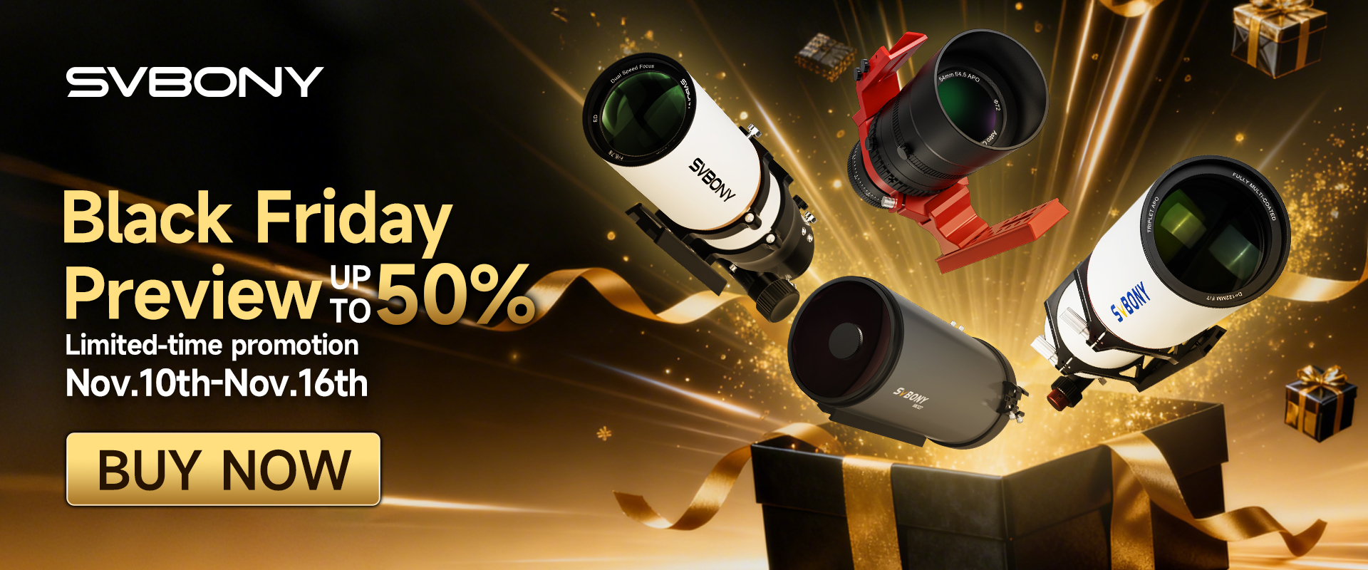 SVBONY Black Friday Sale：various telescopes, up to 50% off