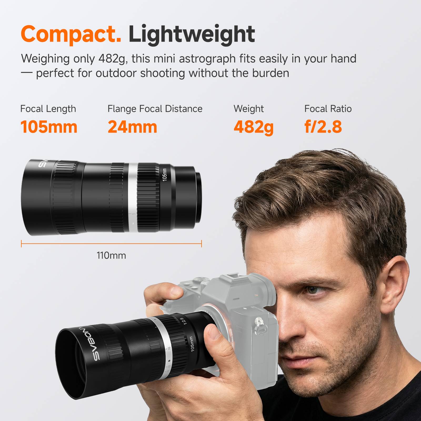 Triplet APO Refractor 105mm f/2.8 7-Element FMC Telescope w/Helical Focuser, Dovetail Mount | SVBONY SV535