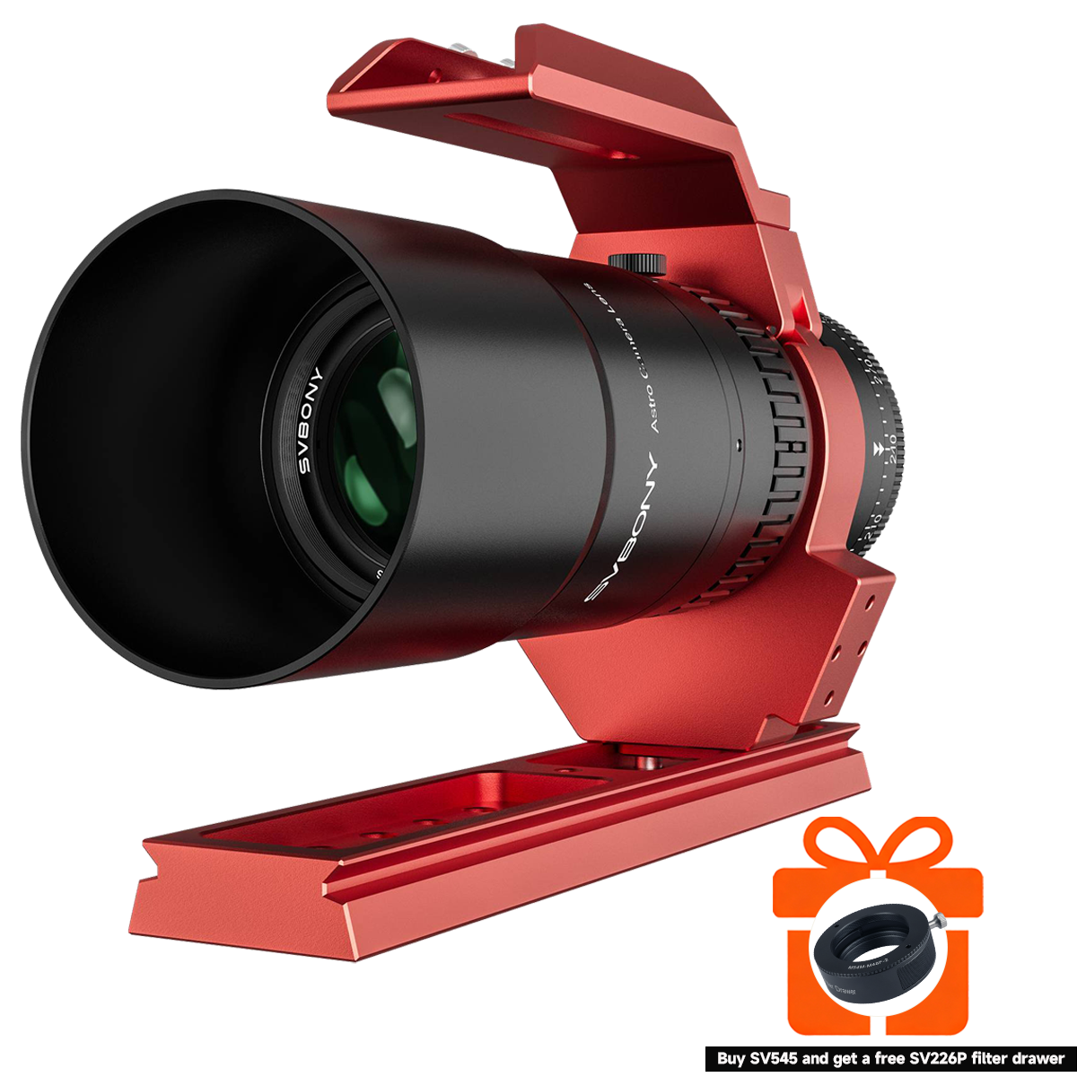 Petzval Refractor 45mm f/4.5 203mm FMC Telescope w/Helical Focuser, 360º Rotator & M48 Thread| SVBONY SV545