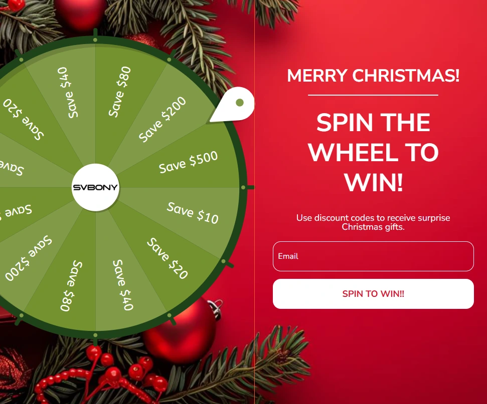 Spin the wheel to win discounts
