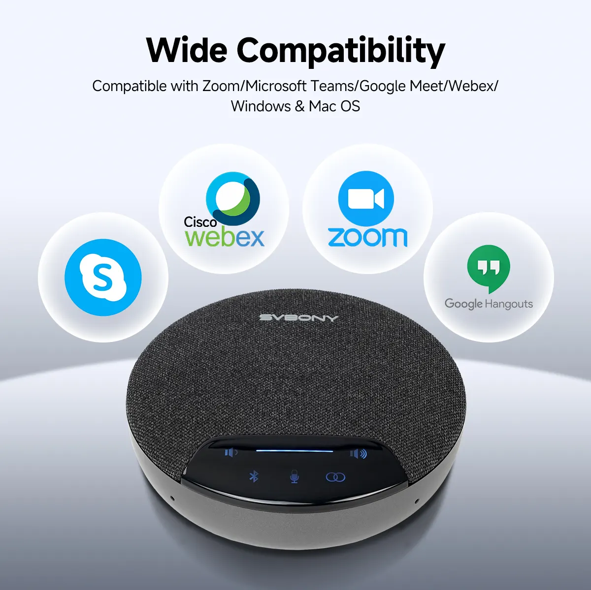 SVBONY SVN O1: Wireless Daisy-Chain Conference Mic with AI Noise Reduction, 360° Pickup