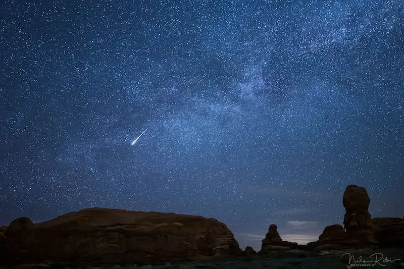 Photos of the Lyrid meteor shower.