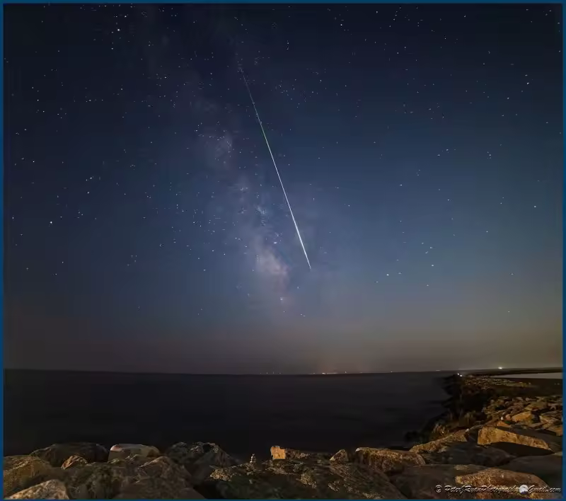 Photo of the Perseid meteor shower.