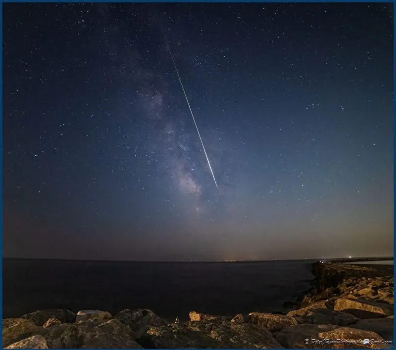 Photo of the Perseid meteor shower.