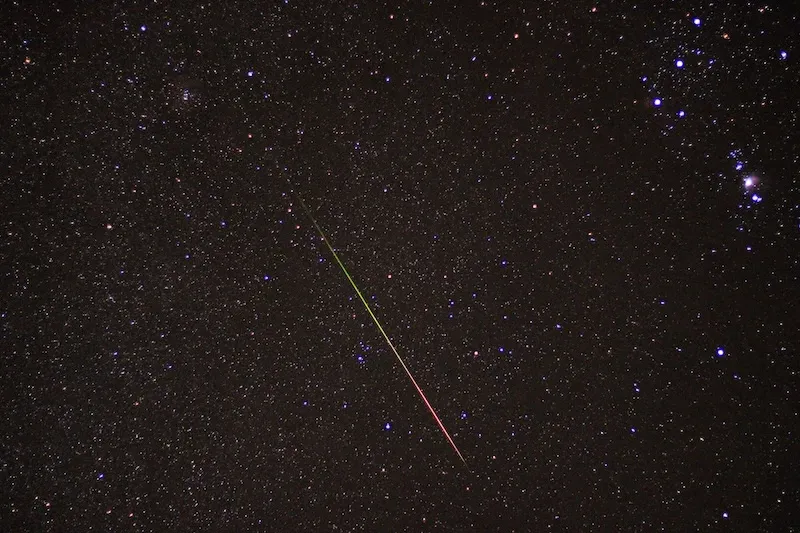 Photo of the Orionid meteor shower.