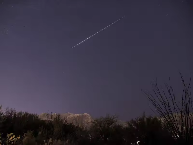 Photos of the Ursid meteor shower.