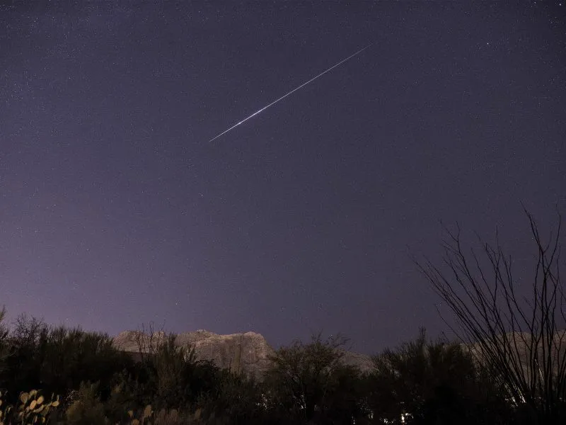 Photos of the Ursid meteor shower.