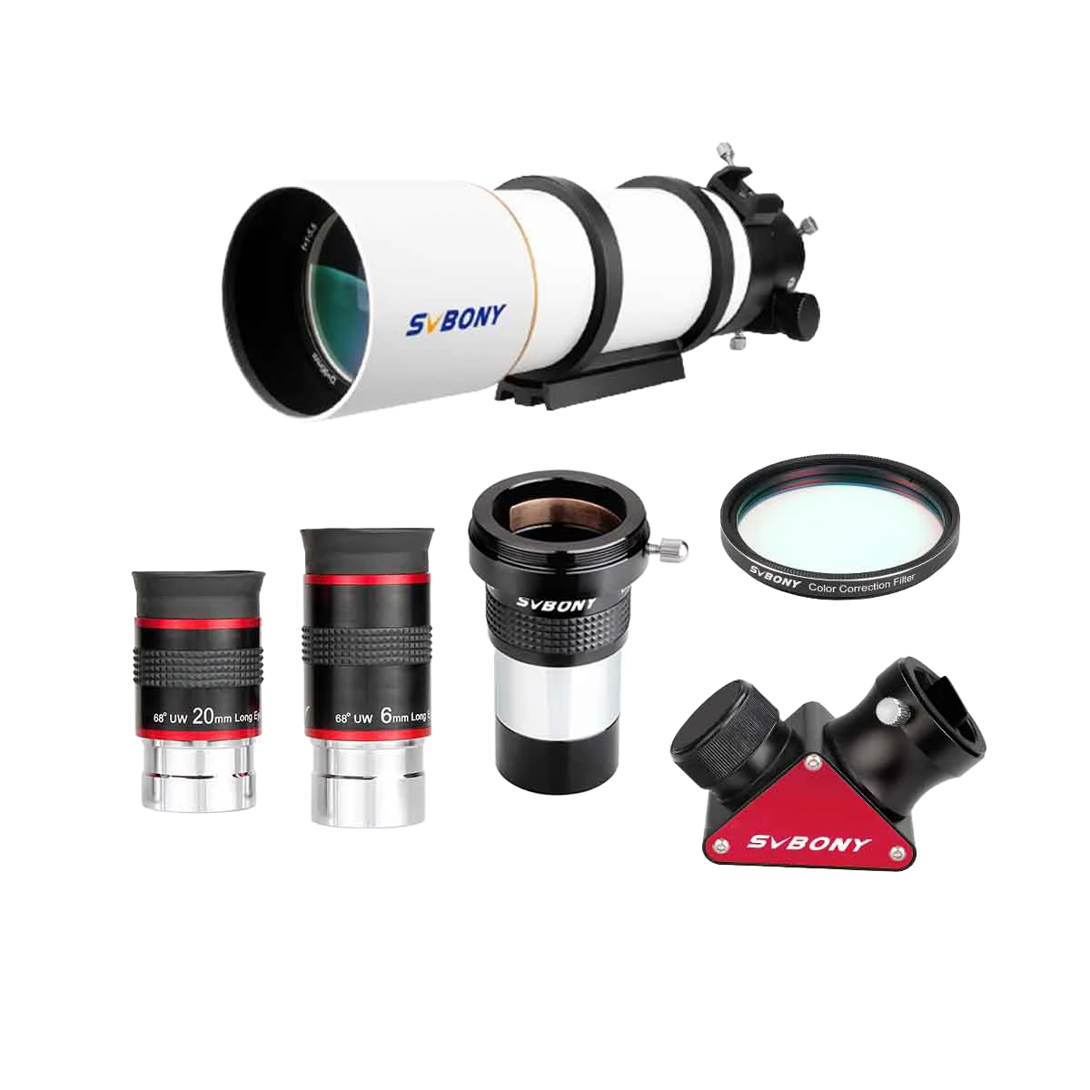 SVBONY SV48P 90mm F5.5 Achromatic Refractor Telescope Bundle Sets