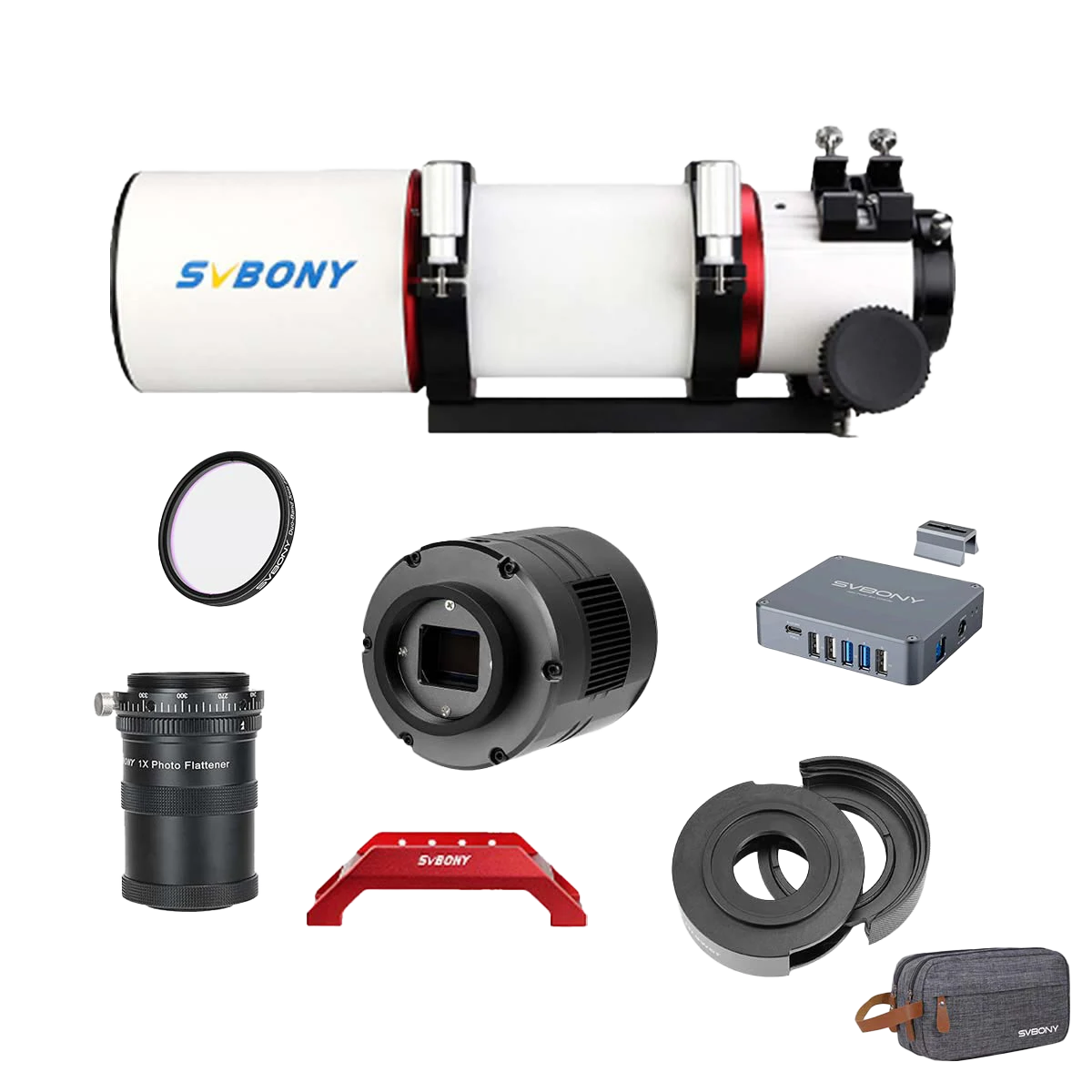 SV550 Deep-Sky Astrophotography Complete Kit - APO Telescope,OSC Cooled Camera,Filter/Rotator/Power Box & Essential Accessories