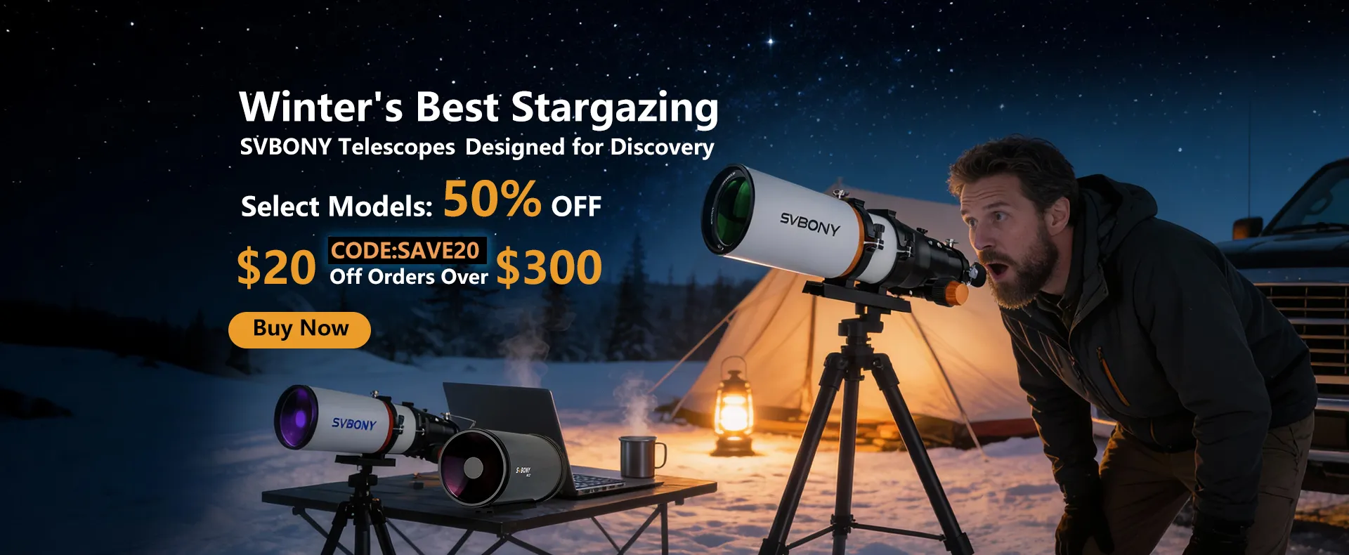 Winter's Best Stargazing |  50% OFF  & $20 Off Orders Over $300，Promo Code: SAVE20