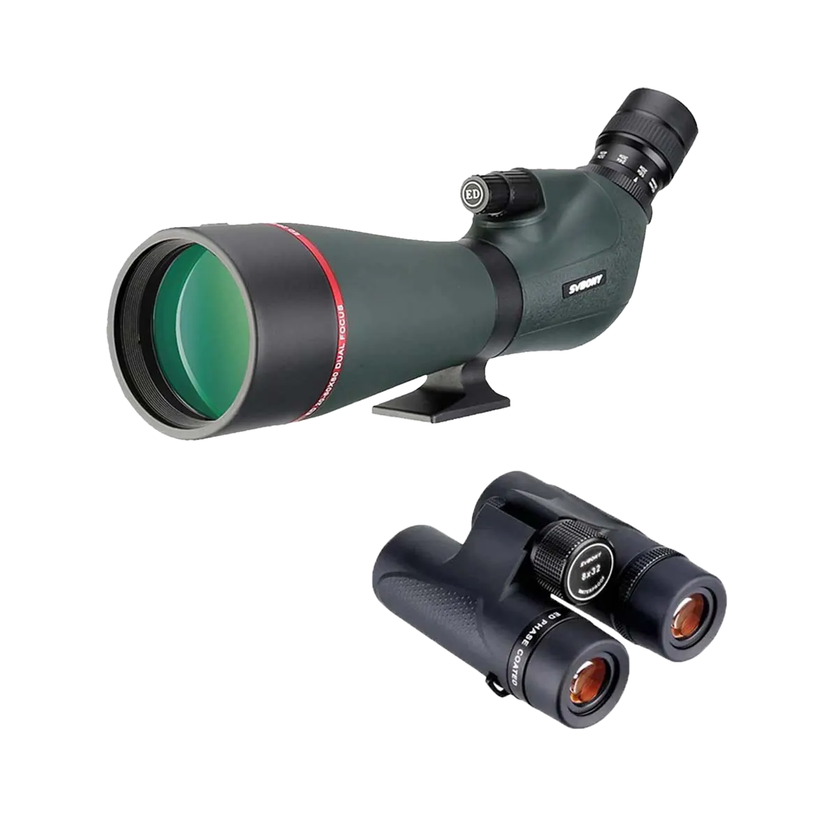 SV406P 20-60X80ED Spotting Scope - SV202 ED Binocular FMC Bak4 Prism IPX7 Waterproof for Birding Festival