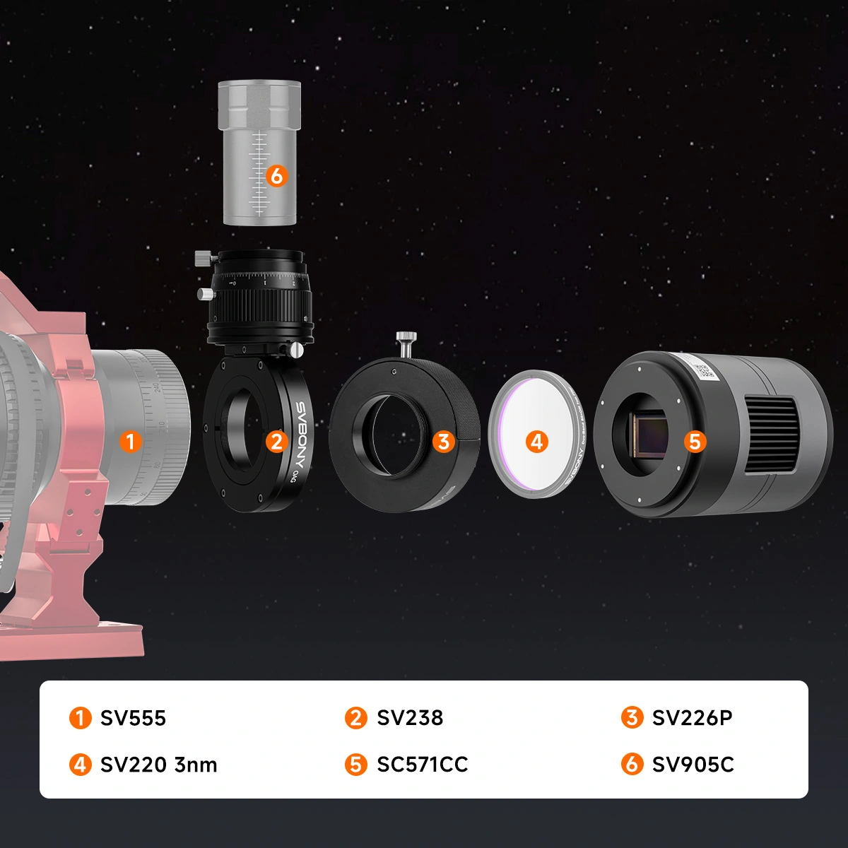 Deep Sky Astrophotography Accessories Kit | SVBONY SC571CC