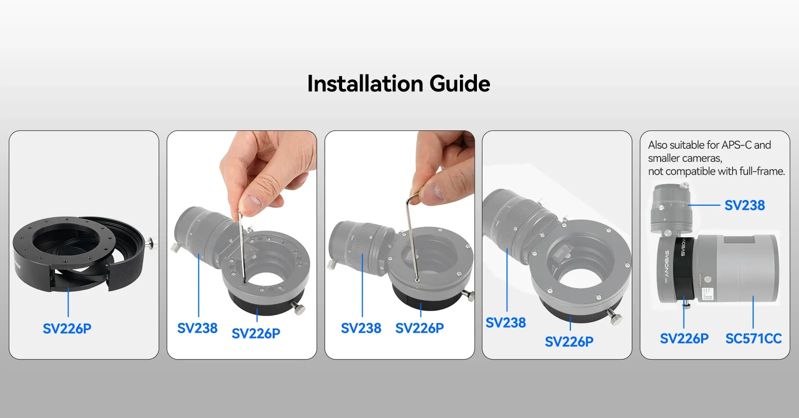 SV226P Filter Drawer Installation Guide with SV238 OAG and SC571CC Camera