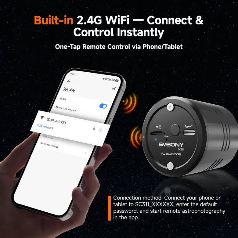 WiFi Astronomy Camera | SVBONY SC311 Pro