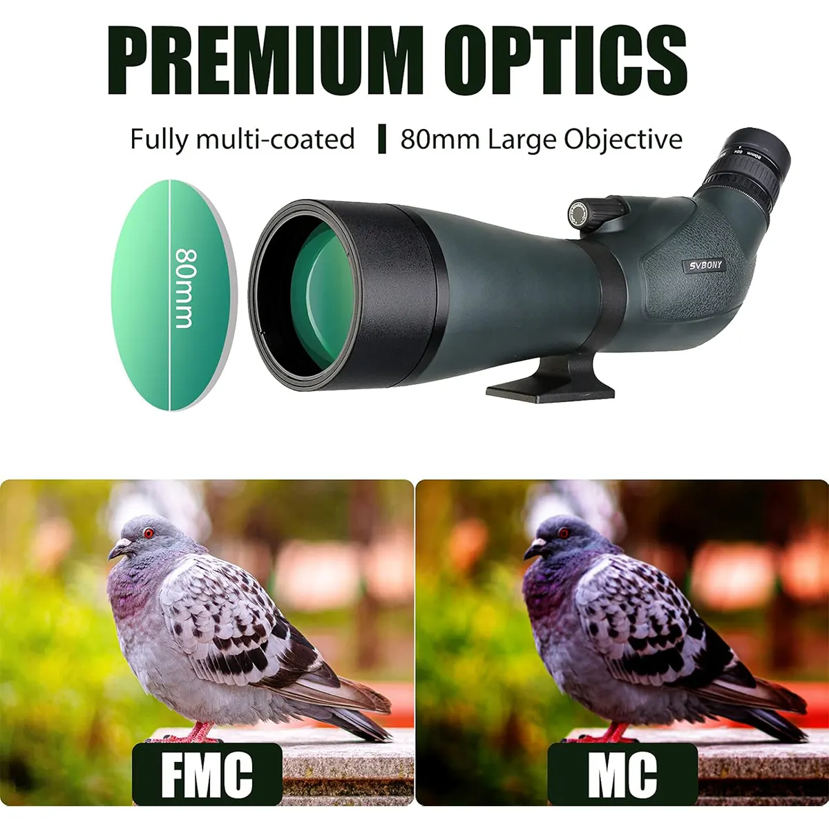 20-60X80 Spotting Scope with Tripod | Svbony SV19