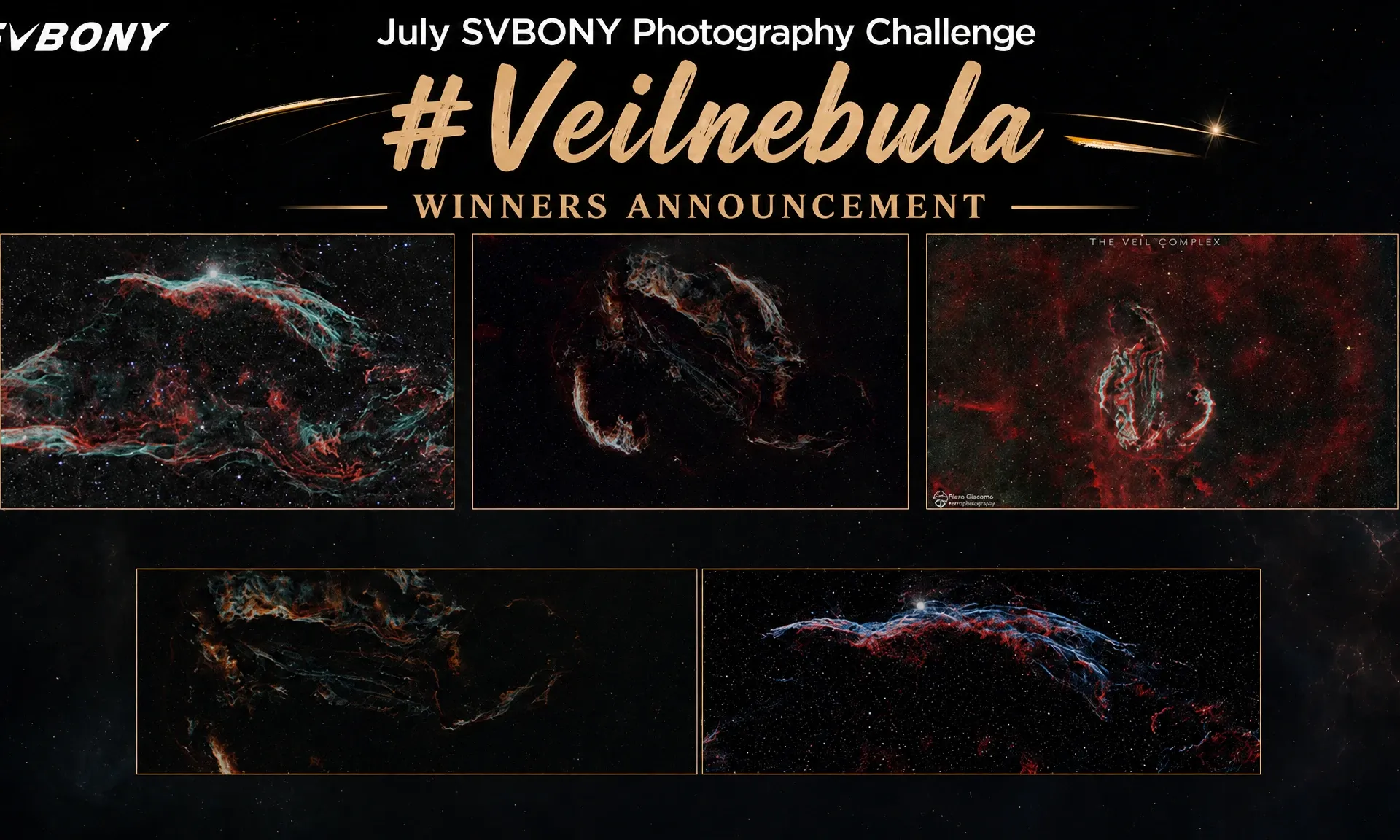 Announcement: Winners of the July #VeilNebula Astrophotography Challenge!