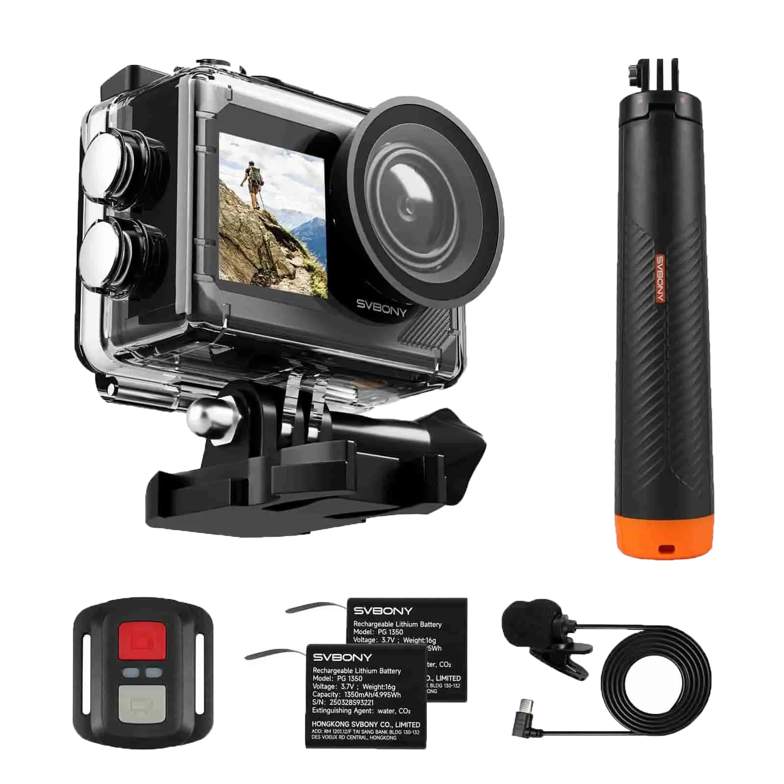 SVbony SVGO2 Action Camera 4K 30fps IPX8 Waterproof Diving Vlog