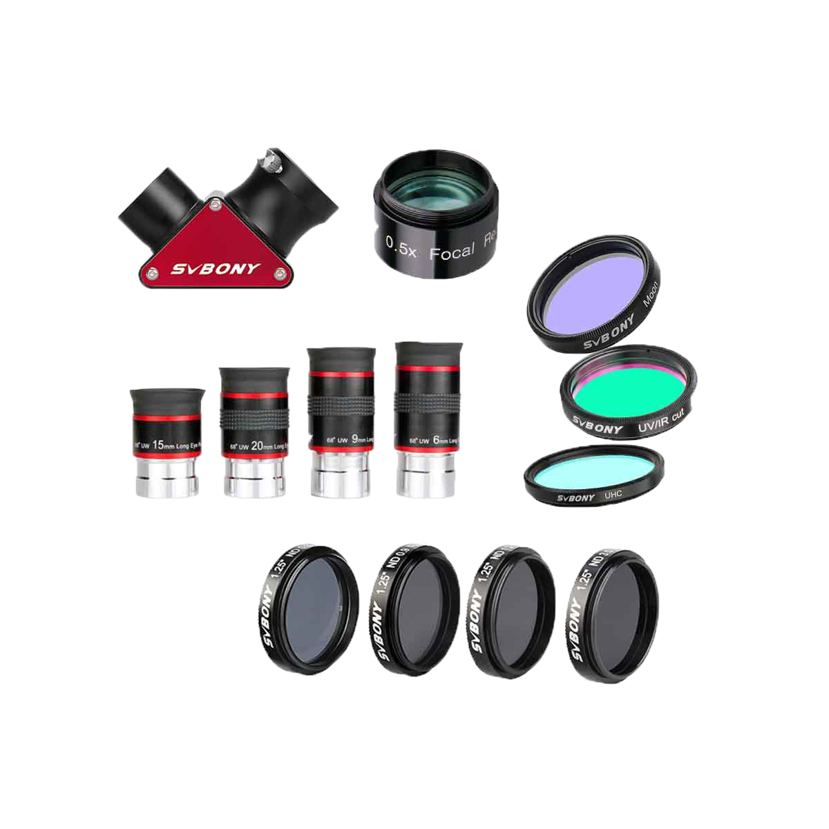 Svbony SV188P Diagonal 68° Eyepiece Filter Kit for Moon Planetary