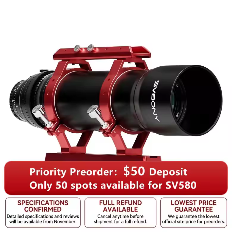 SVBONY SV580 80mm f/4.5 Petzval APO Super ED Full-Frame Astrograph