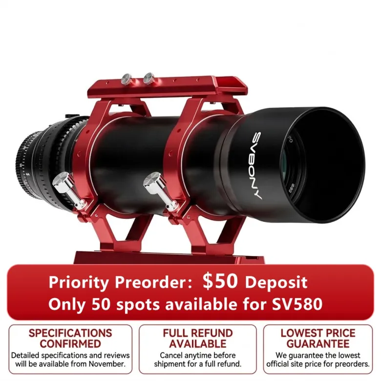 SVBONY SV580 80mm f/4.5 Petzval APO Super ED Full-Frame Astrograph