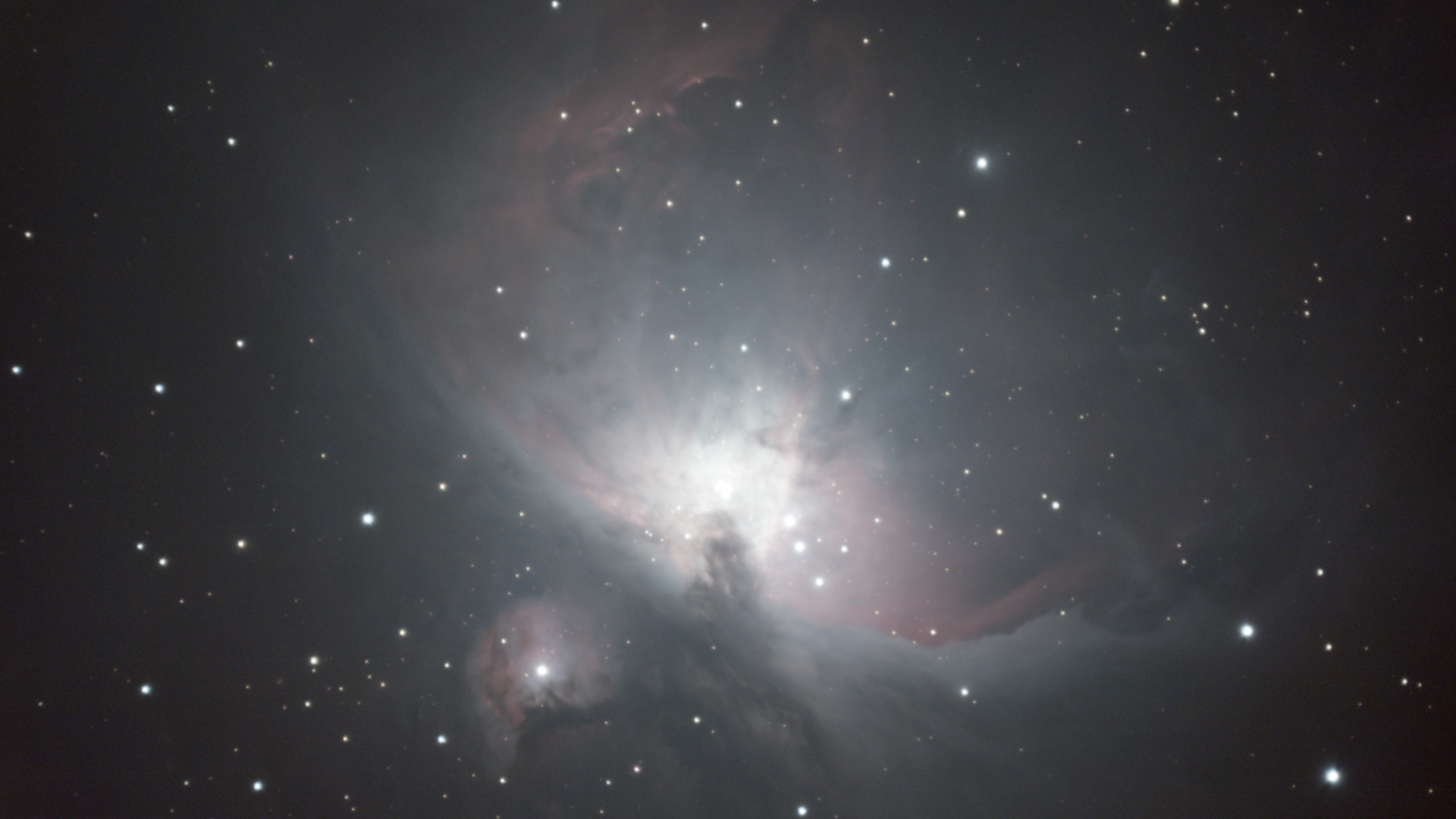 The Orion Nebula captured using the SVBONY MK105 Pro telescope and an ASI294MC Pro camera.
