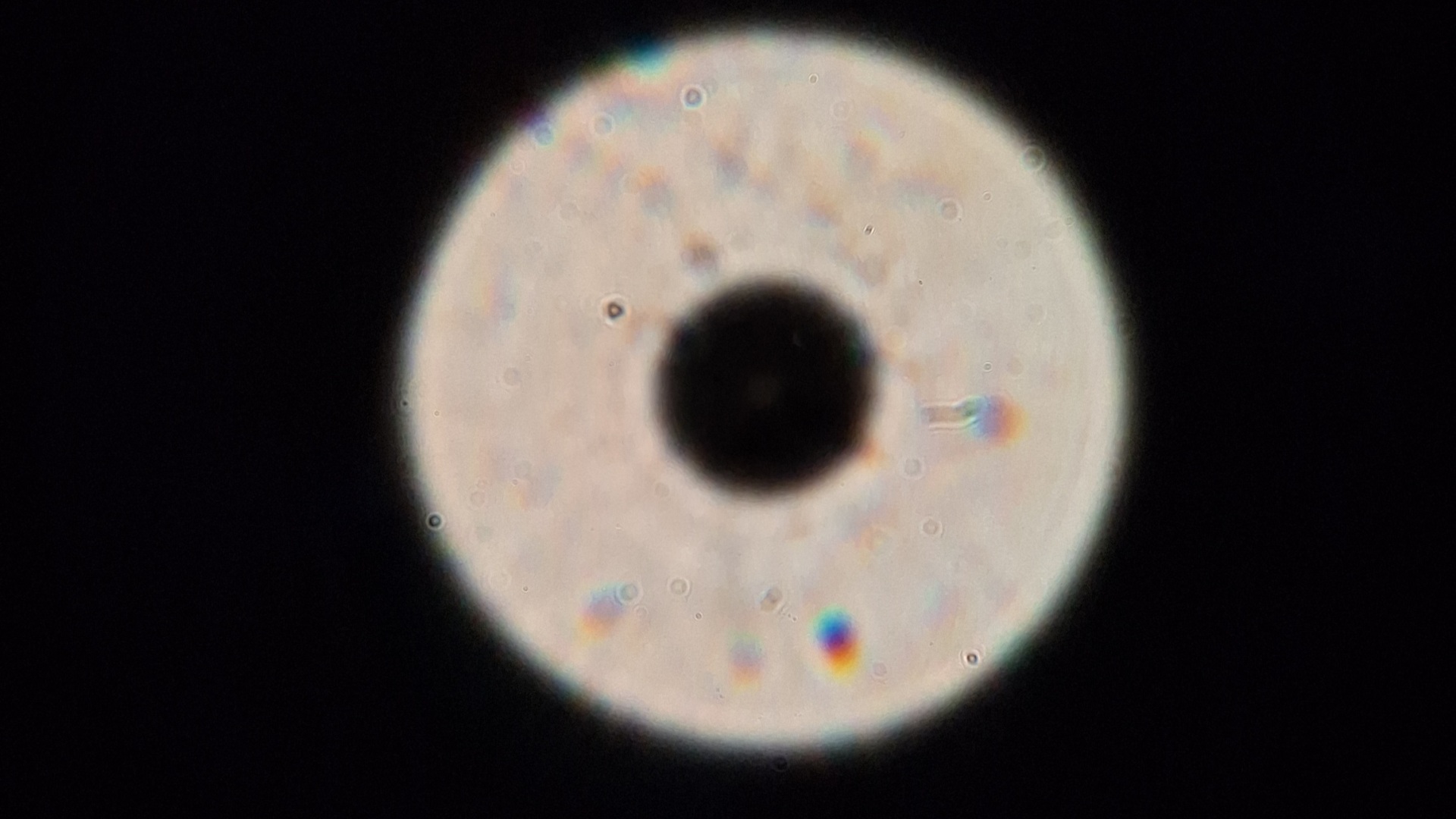 Out-of-focus star test image showing good collimation on the SVBONY MK105 Pro telescope.